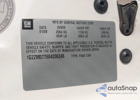 2008 Pontiac G6 Gxp из США, поврежденный, VIN 1G2ZM577684206248